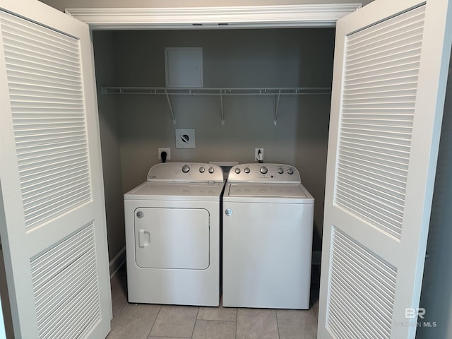 washroom featuring laundry area and washing machine and dryer