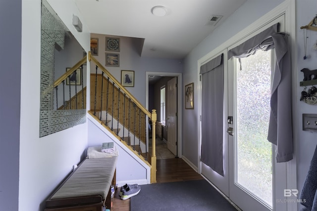 48851 Colt Run, Bay Minette, AL 36507 - entryway featuring plenty of natural light, stairway, and wood finished floors