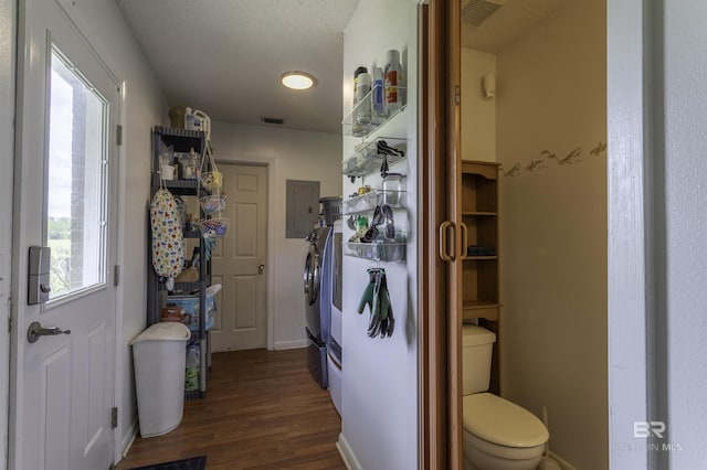 48851 Colt Run, Bay Minette, AL 36507 - hall with electric panel, dark wood-style flooring, and baseboards