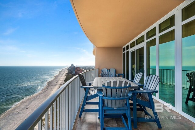 25494 Perdido Beach Blvd Unit 2005, Orange Beach, AL 36561 - balcony featuring a beach view and a water view