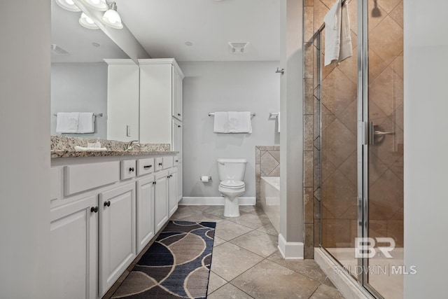 25494 Perdido Beach Blvd Unit 2005, Orange Beach, AL 36561 - full bathroom with visible vents, a bath, vanity, and a shower stall