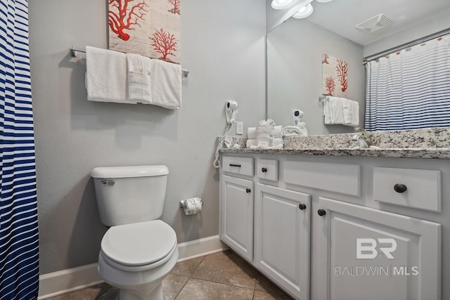 25494 Perdido Beach Blvd Unit 2005, Orange Beach, AL 36561 - full bath featuring tile patterned flooring, visible vents, vanity, toilet, and baseboards