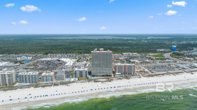 25494 Perdido Beach Blvd Unit 2005, Orange Beach, AL 36561 - aerial view featuring a water view and a view of the beach