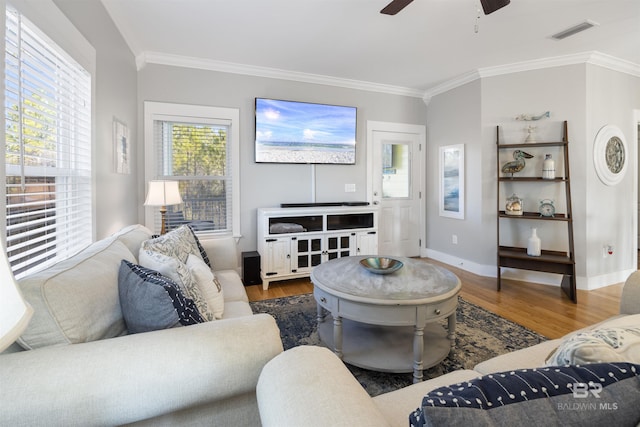 5781 State Highway 180 Unit 6020, Gulf Shores, AL 36542 - living room with ornamental molding and wood-type flooring