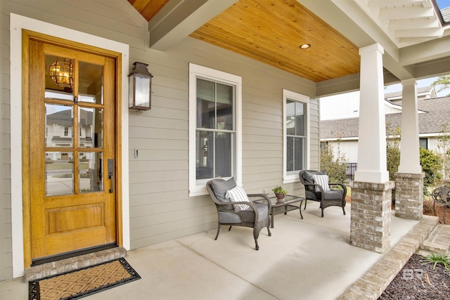 view of patio / terrace with a porch