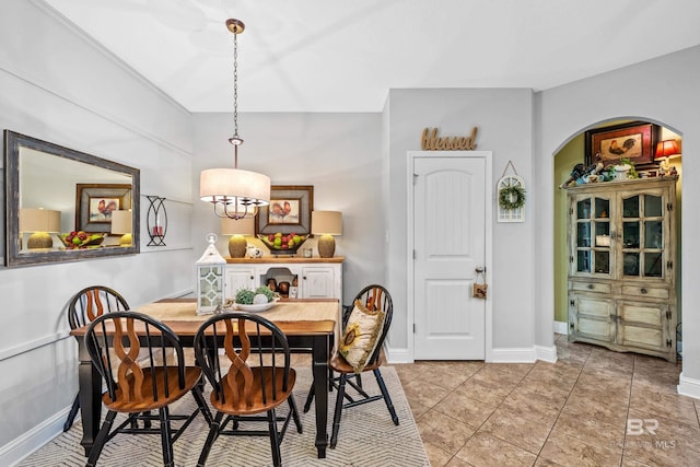 view of tiled dining space