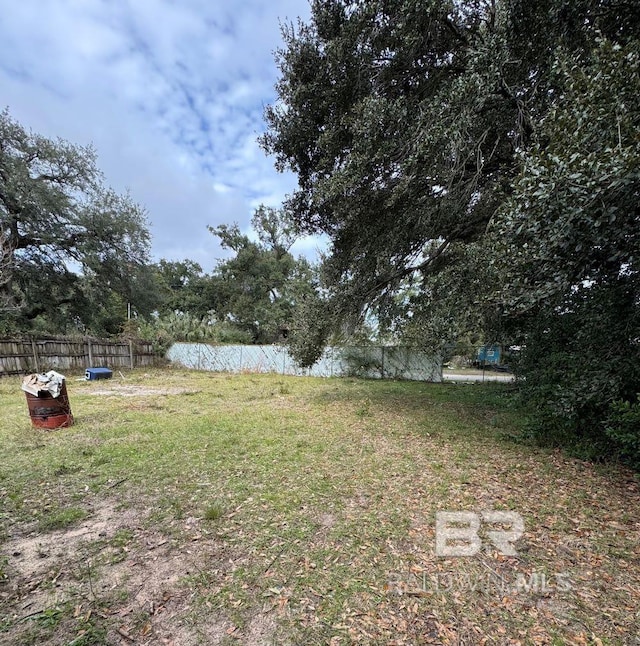 view of yard with a water view