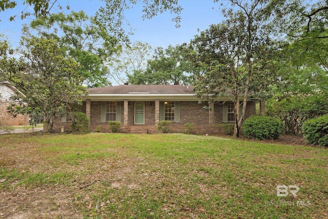 2405 Pavan Dr, Mobile, AL 36693 - ranch-style house with a front lawn and brick siding