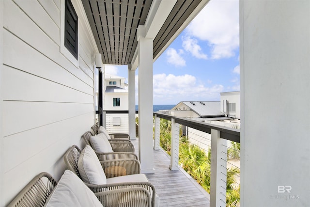 balcony with a water view