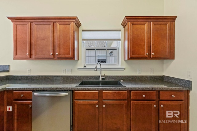 kitchen featuring stainless steel dishwasher and sink