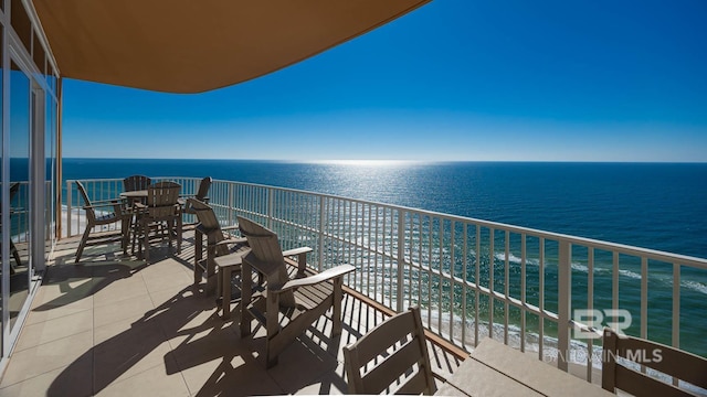 balcony with a water view