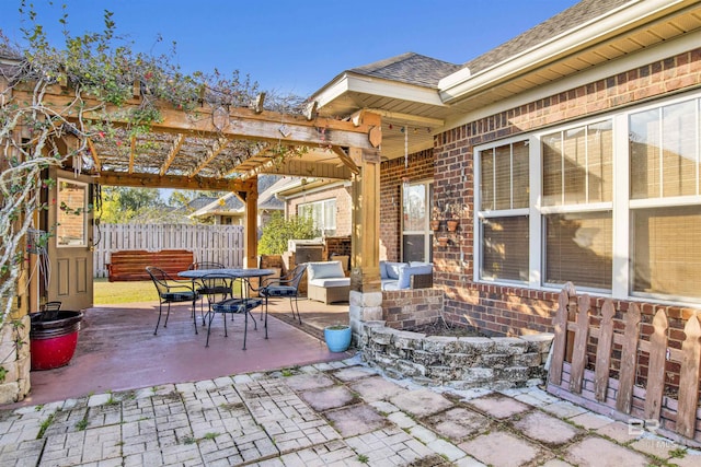 view of patio with a pergola