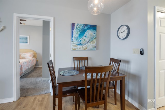 dining room featuring light wood-type flooring