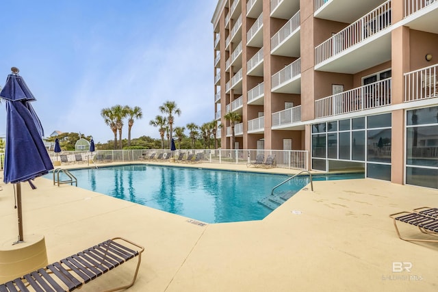 view of pool with a patio area