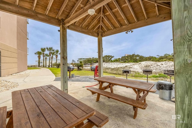 view of patio / terrace featuring a gazebo