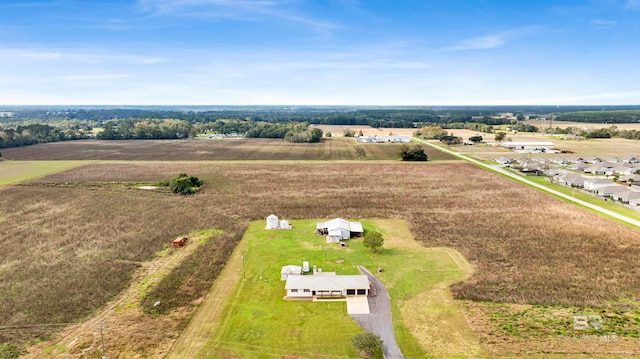 bird's eye view with a rural view