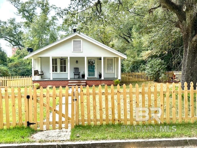 view of front of property with a porch