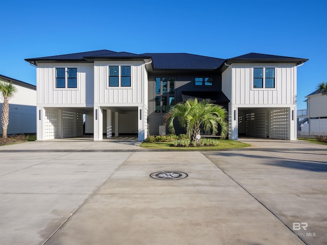 coastal home with a carport