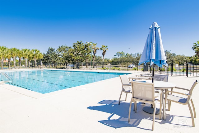 view of pool featuring a patio area