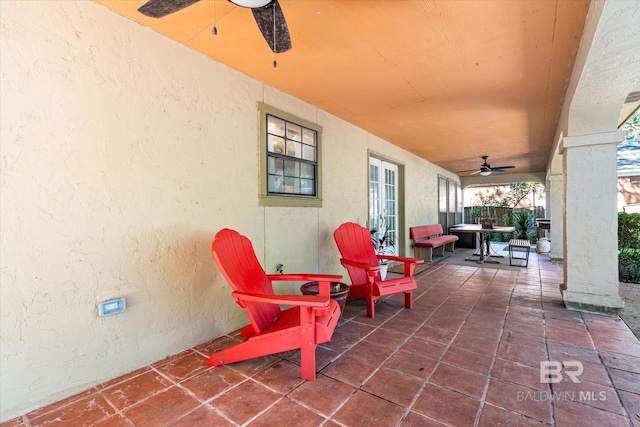 view of patio / terrace featuring ceiling fan