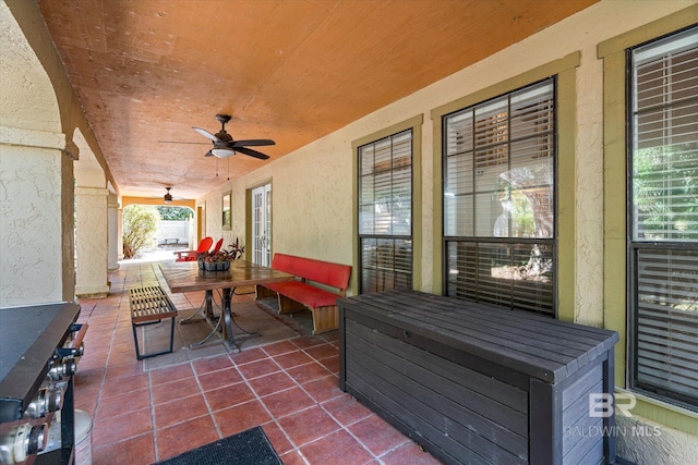 view of patio / terrace with ceiling fan