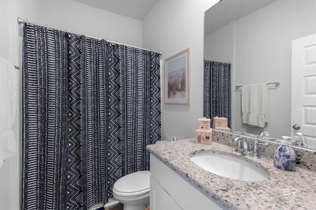 bathroom with toilet and vanity