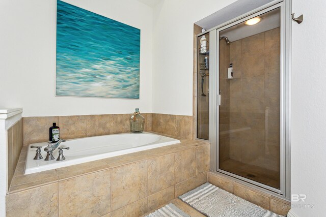 bathroom with plus walk in shower