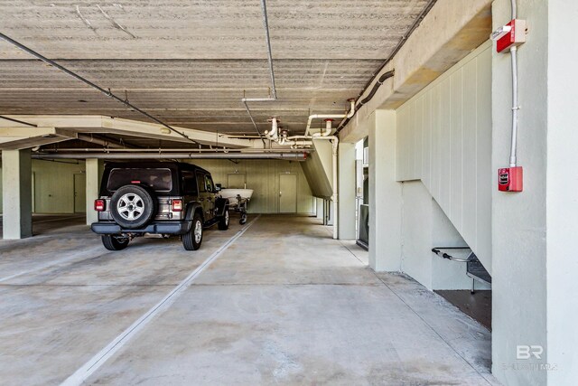 garage with a carport