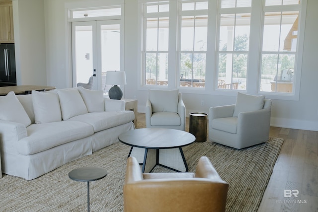 21767 Gallery Blvd, Fairhope, AL 36532 - living area with wood finished floors, baseboards, and french doors