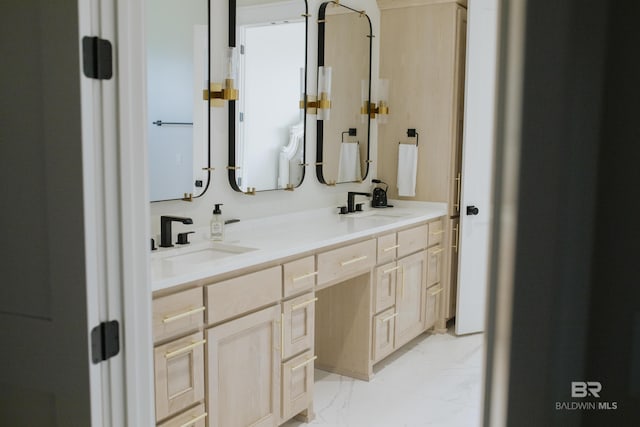 21767 Gallery Blvd, Fairhope, AL 36532 - bathroom featuring double vanity and marble finish floors