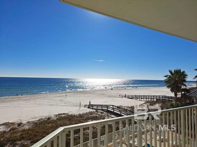 property view of water with a view of the beach