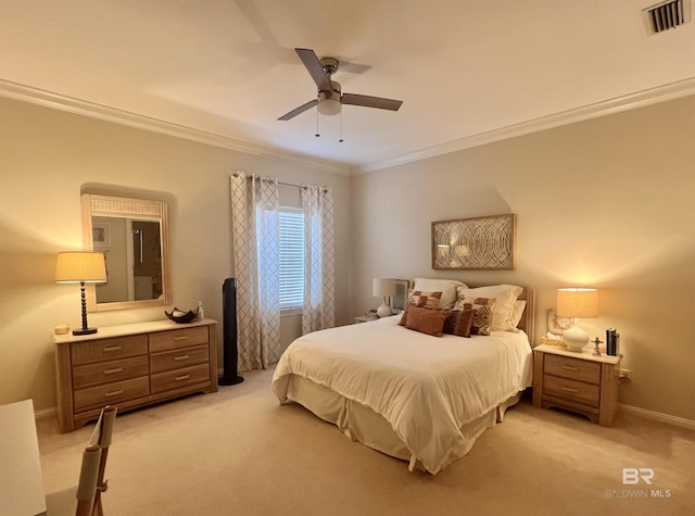 18175 Scenic Highway 98 Unit 12, Fairhope, AL 36532 - bedroom featuring light carpet, ornamental molding, and ceiling fan