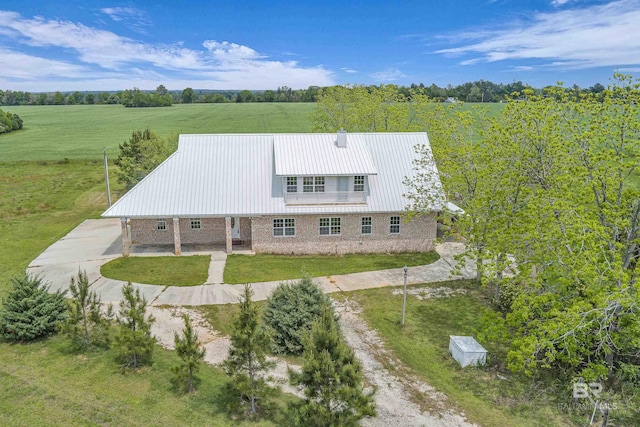 bird's eye view featuring a rural view