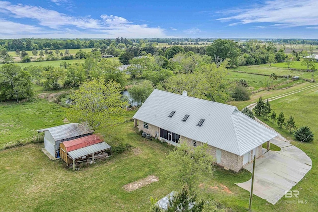 bird's eye view with a rural view
