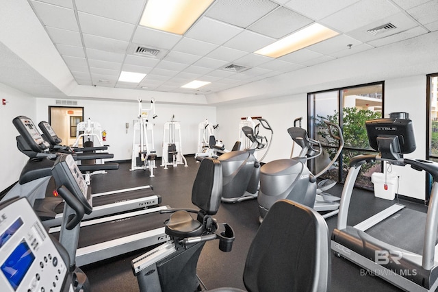 26802 Perdido Beach Blvd Unit 1008, Orange Beach, AL 36561 - gym featuring a paneled ceiling