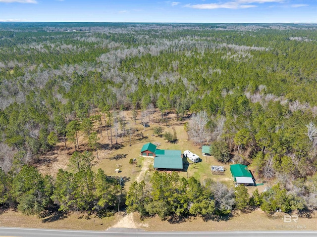 bird's eye view with a forest view