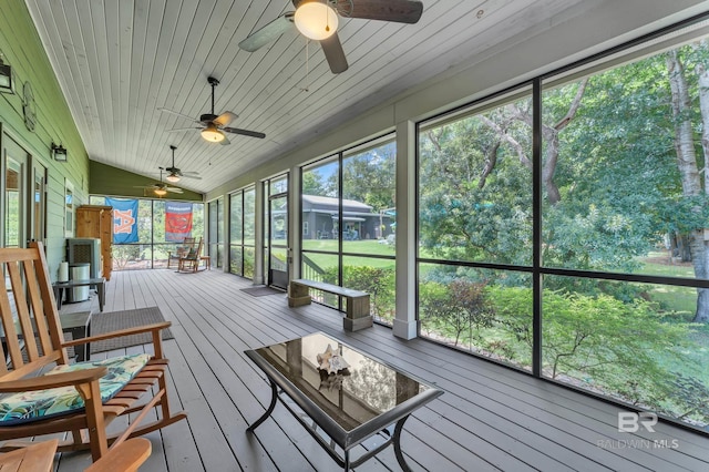30857 Cypress St, Perdido Beach, AL 36530 - sunroom with ceiling fan and lofted ceiling