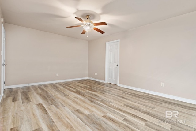 10966 Brighton Dr, Chunchula, AL 36521 - spare room featuring a ceiling fan, light wood-type flooring, and baseboards
