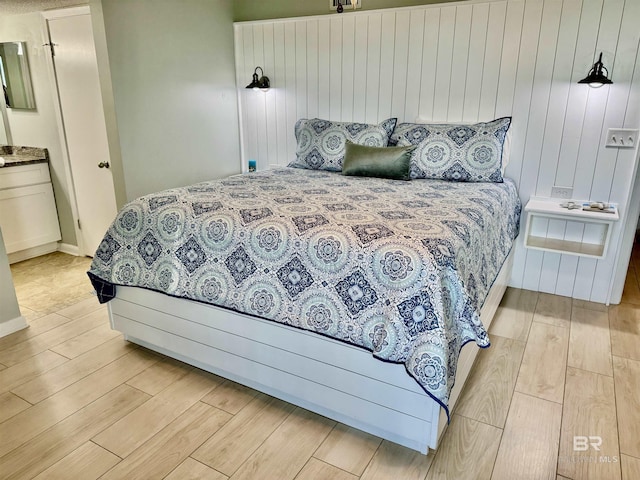 bedroom featuring light hardwood / wood-style flooring