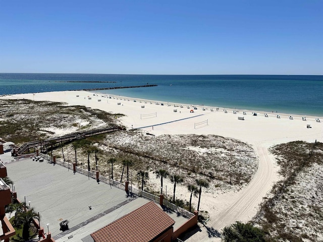 water view with a view of the beach