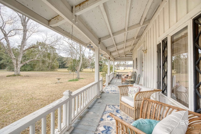 deck featuring a porch