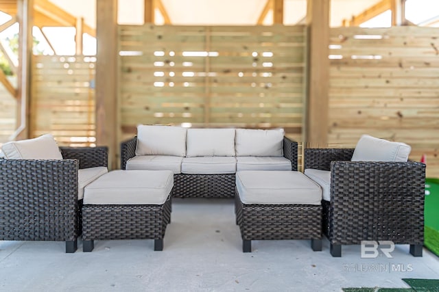 view of patio with an outdoor living space