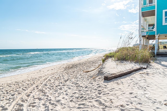 property view of water with a beach view