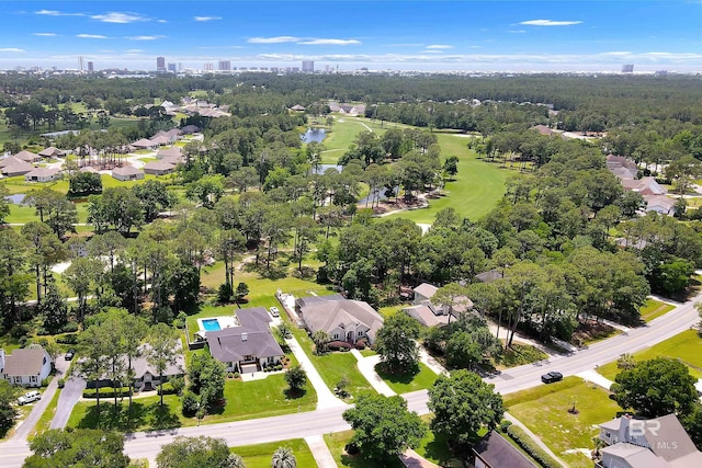613 Wedgewood Dr, Gulf Shores, AL 36542 - aerial perspective of suburban area featuring a large body of water and a local golf course