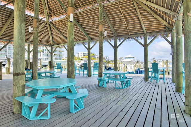 deck featuring a gazebo