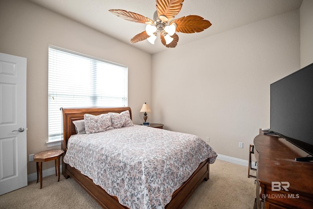 270 Cypress Lake Dr, Gulf Shores, AL 36542 - bedroom with light colored carpet and a ceiling fan
