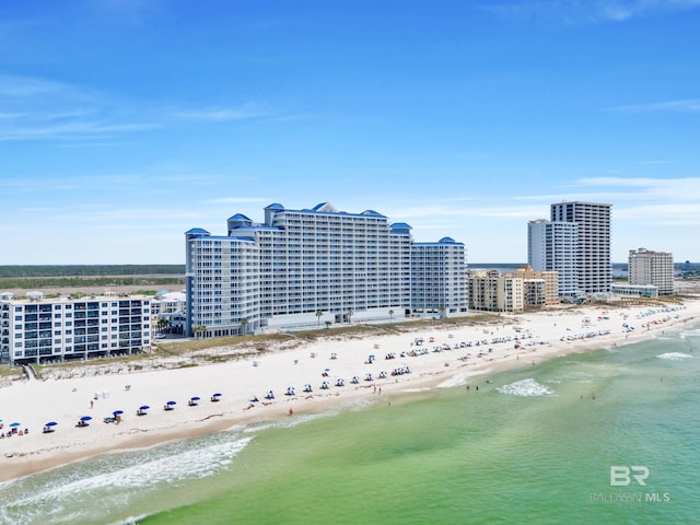 455 E Beach Blvd Unit 511, Gulf Shores, AL 36542 - drone / aerial view featuring a water view and a view of the beach