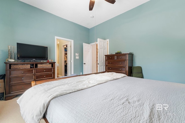 4001 Landfall Dr, Pensacola, FL 32507 - carpeted bedroom featuring a closet, ceiling fan, and a spacious closet