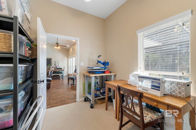 4001 Landfall Dr, Pensacola, FL 32507 - office area featuring carpet and ceiling fan