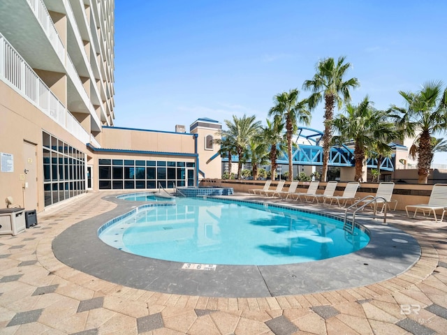 view of pool with a patio area